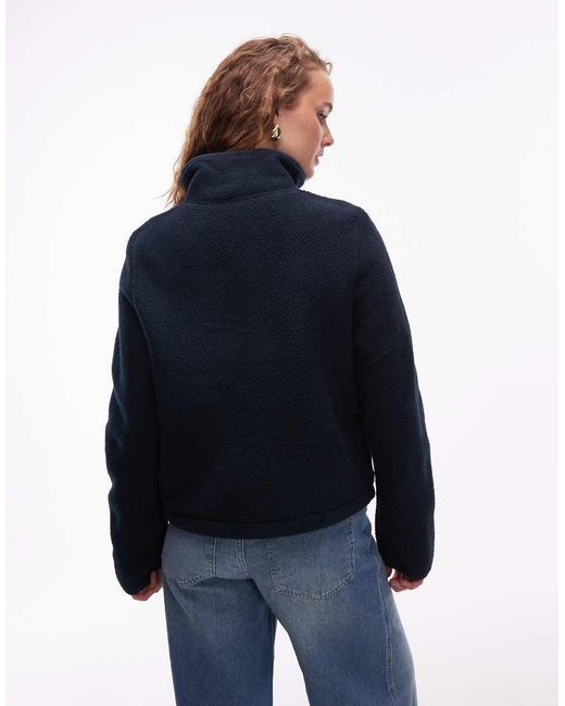 ARKET Blue Sleek Fleece Jacket With Zip Front