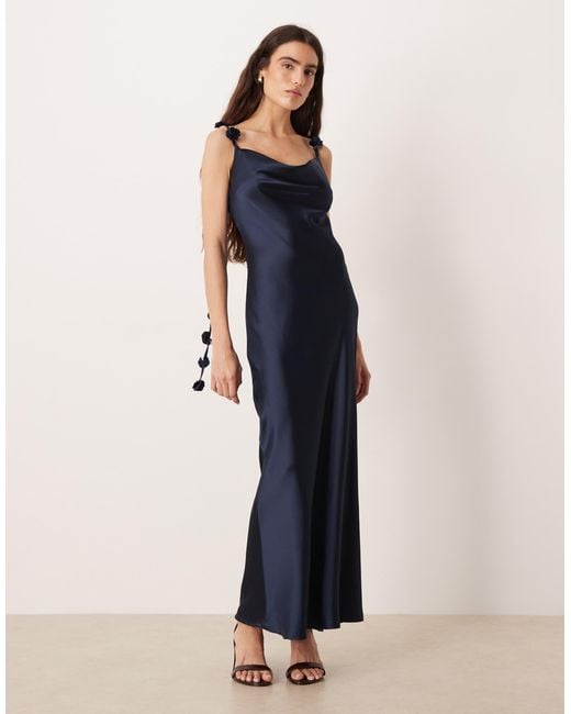 blue cowl neck midi dress UNDRESS LARA TEAL BLUE JACQUARD FABRIC MIDI DRESS WITH COWL NECK main image 0