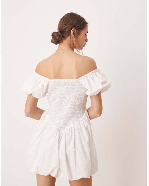Miss Selfridge White Puffball Mini Dress