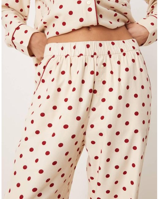 Abercrombie & Fitch Natural Flannel High Rise Boxer Pyjama Bottoms Co-ord