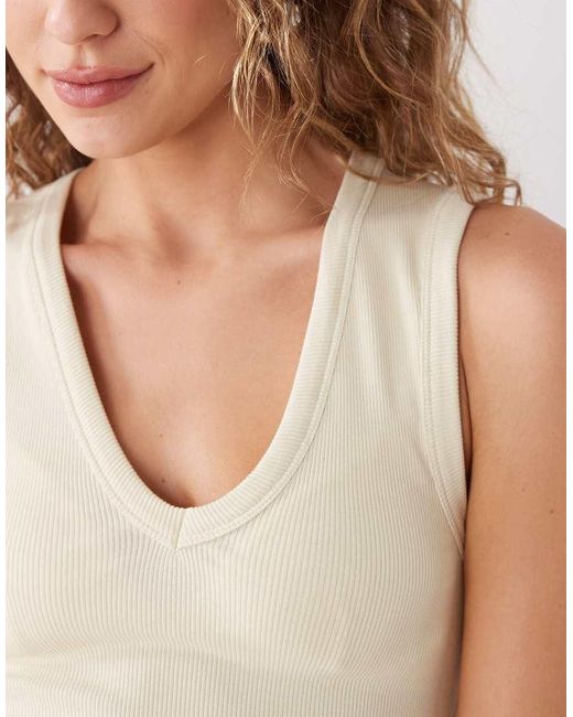 Weekday White V-Neck Tank Top