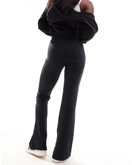 Noisy May Black Flare Ribbed Pants