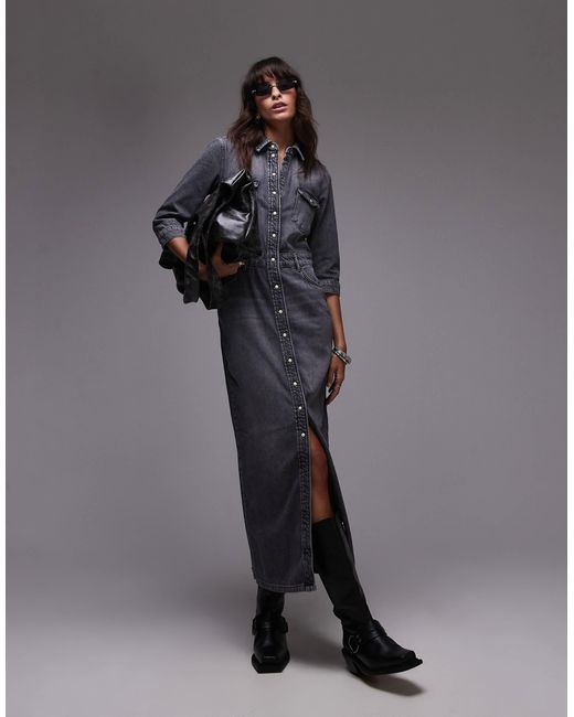 AllSaints Gray – blair – maxi-jeanskleid