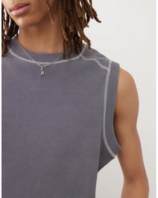 Collusion – geripptes tanktop in Gray für Herren