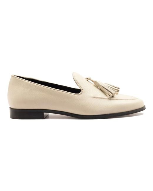 OFF THE HOOK White Moselle Leather Tassel Loafers