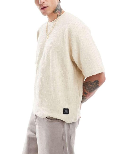 Pull&Bear White Knitted T-Shirt for men