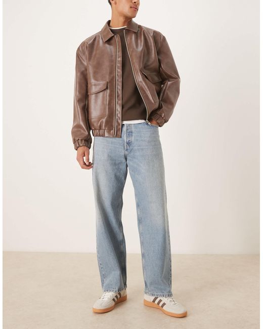 ARKET Natural Mist Low Rise baggy Wide Leg Jeans for men