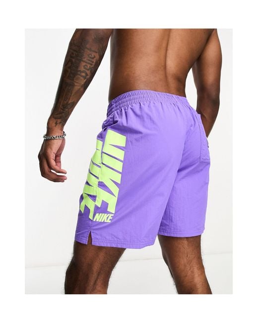 Nike Purple Icon Volley 7 Inch Graphic Swim Shorts for men