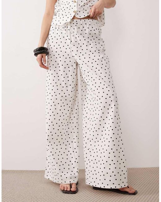 Wednesday's Girl Natural Tie Up Wide Leg Pants