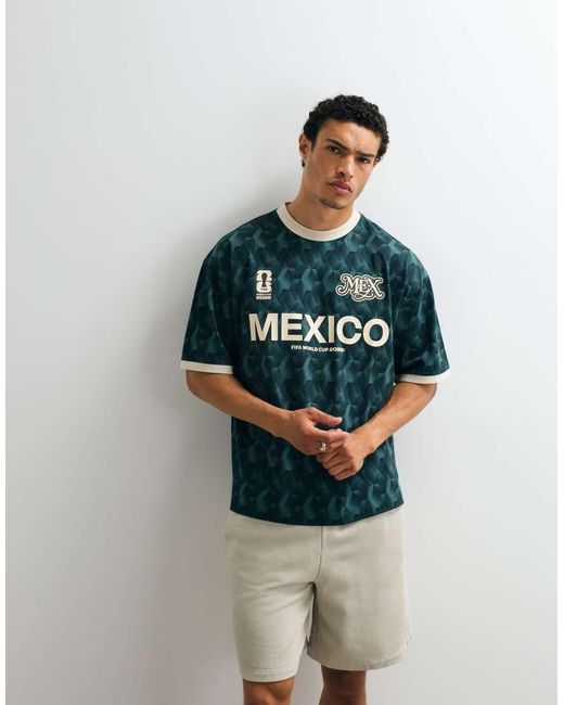 ASOS Green Oversized Tee With Fifa World Cup Mexico Print for men