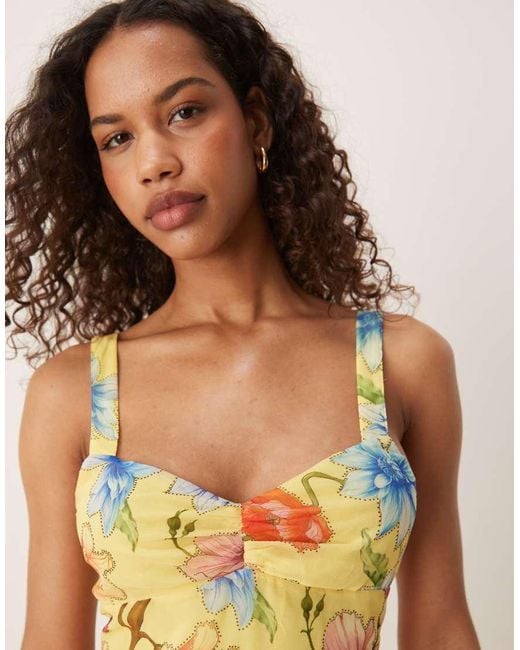 ASOS Natural Lace Up Back Mini Dress
