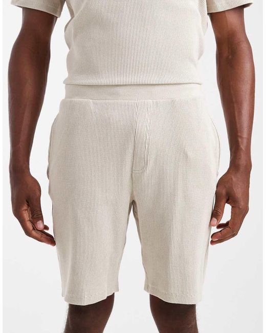 Only & Sons Natural Co-Ord Ribbed Jersey Short for men