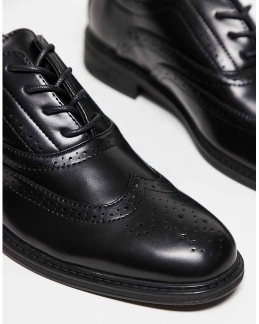 ASOS Black Smart Brogue Shoes for men