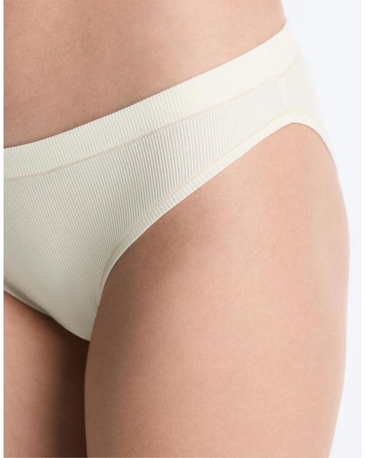 Oysho White 3 Rib Cotton Classic Briefs