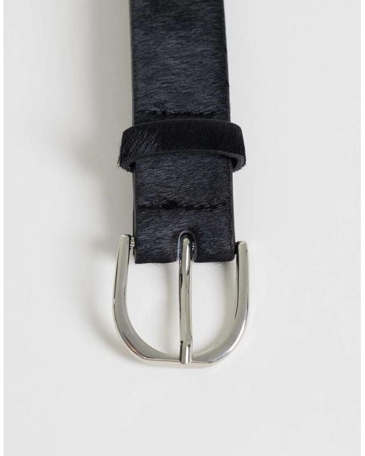 Mango Black Teen Pony Hair Belt