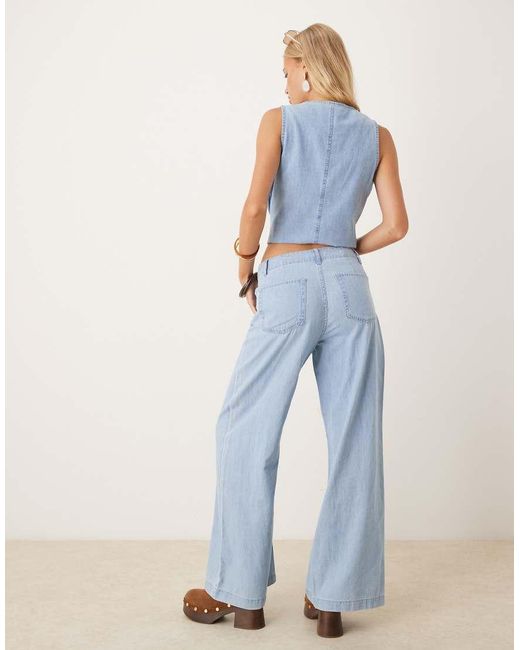 Mango Blue Straight Leg Jean Co-ord