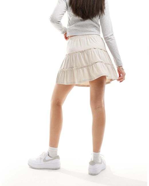 ASOS White Tiered Rara Mini Skirt