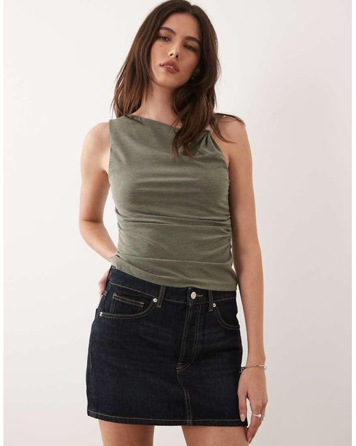 Mango Black 100% Cotton Micro Denim Mini Skirt