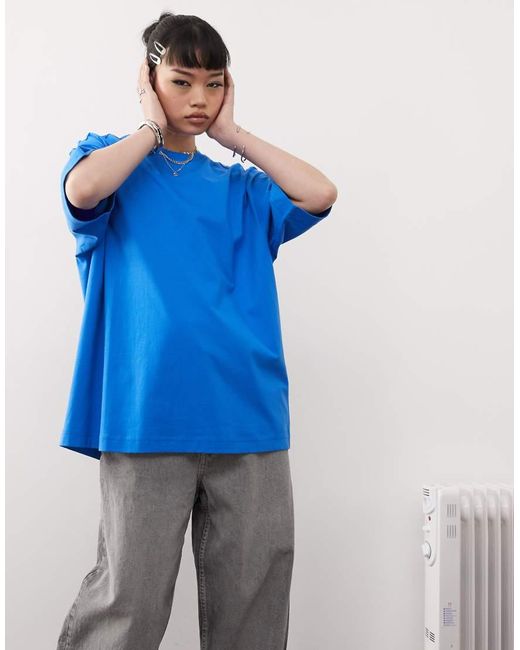 Camiseta Azul Extragrande De Weekday de color Blue