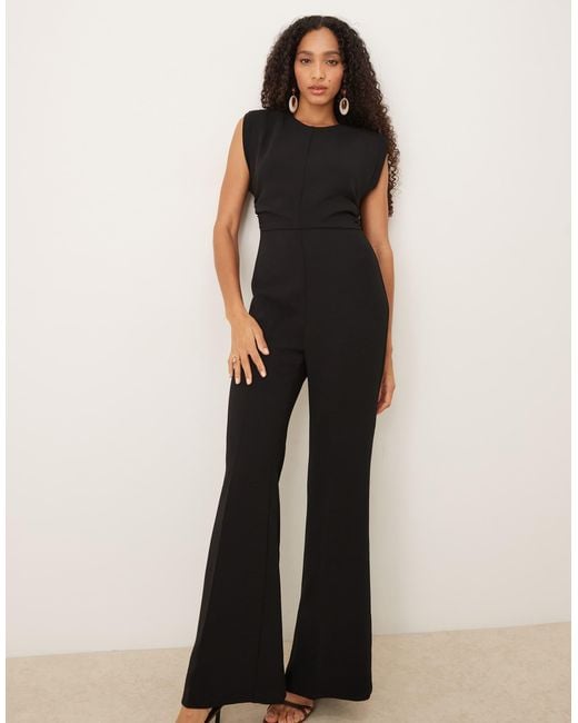 Mango Black Sleeveless Flared Jumpsuit