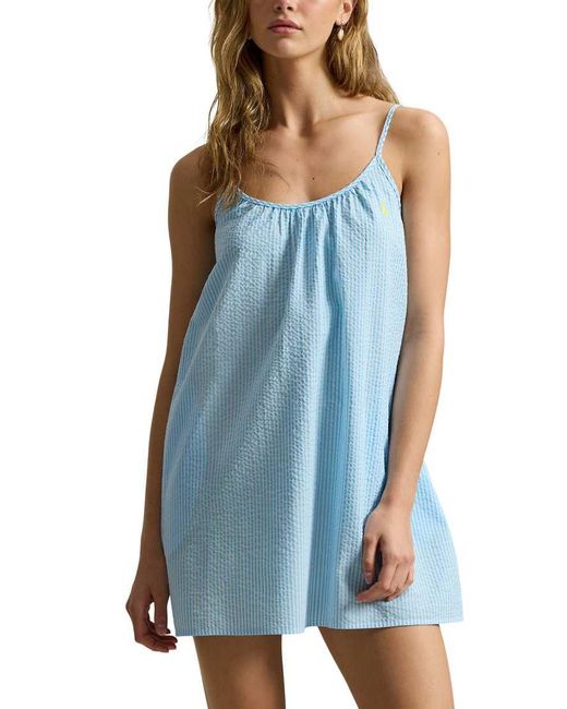Polo Ralph Lauren Blue Seersucker Sleep Dress