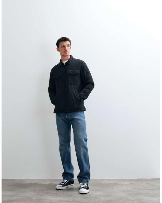 Barbour Black Distill Quilted Shacket for men
