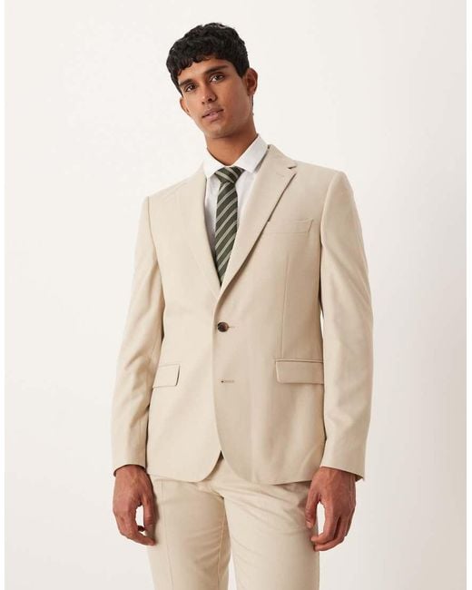 ASOS Natural Slim Suit Jacket for men