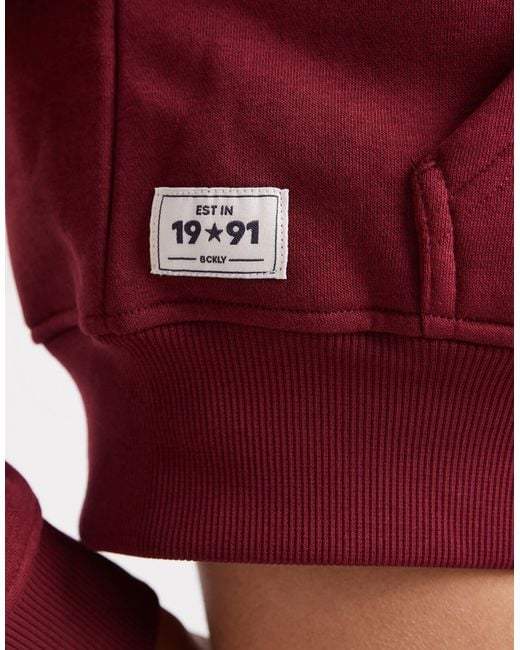 Cotton On Red Cropped Zip Through Hoodie
