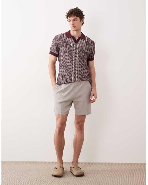 South Beach Purple Knit Polo Top for men