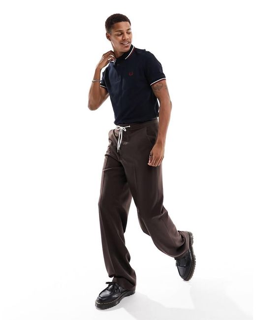 Fred Perry Blue Twin Tipped Logo Polo for men