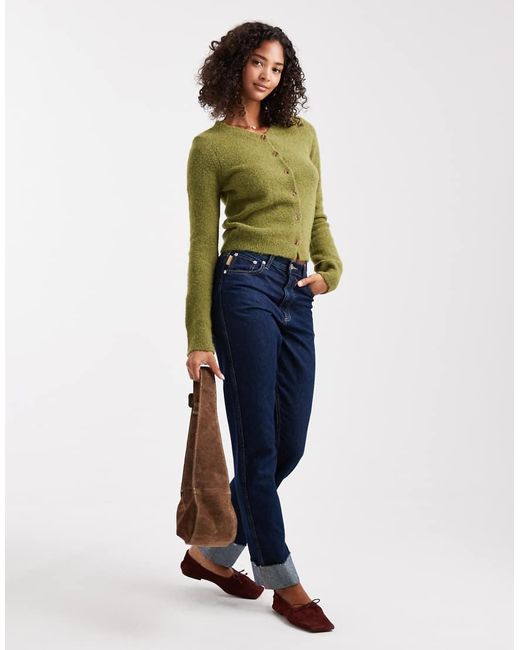 ASOS Green V-neck Fitted Cardigan