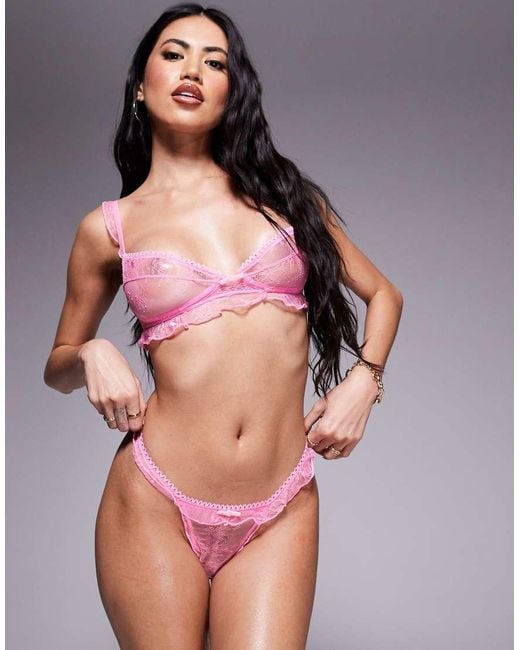 Wild Lovers Pink Joelle Ruffle Lace Thong