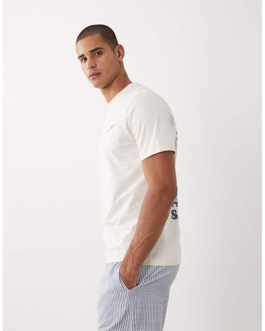 Threadbare White Back Print Short Sleeve T-shirt for men