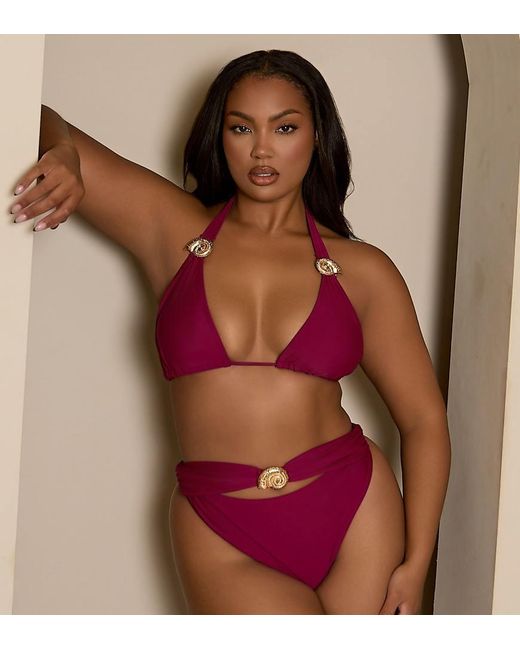 Moda Minx Curve Multicolor Bikini Bottoms With Gold Hardware Detail