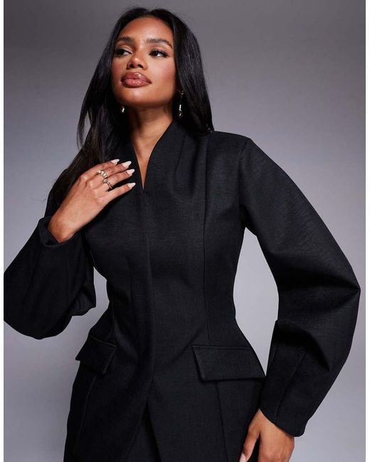 ASOS Blue Cinched Waist Blazer