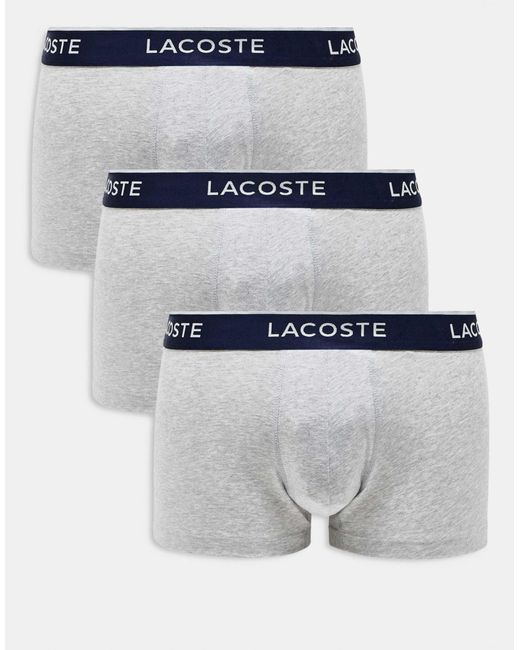 Lacoste Gray 3-pack Trunks for men