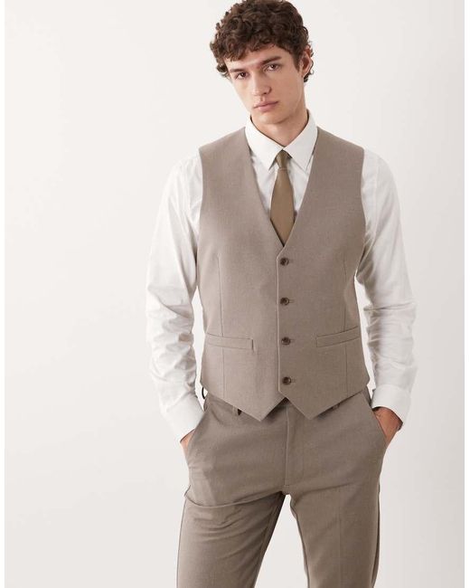 ASOS Natural Skinny Suit Waistcoat for men