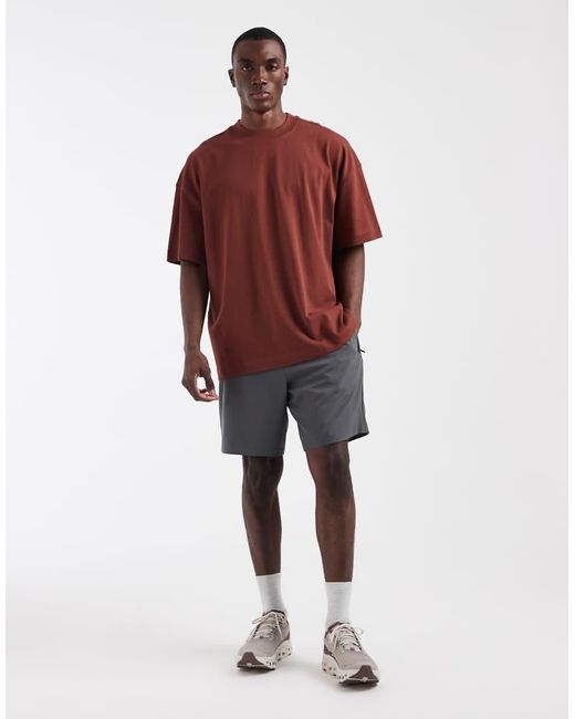 4505 Red Heavyweight Cotton Oversized T-shirt With Back Graphic And Quick Dry Finish for men