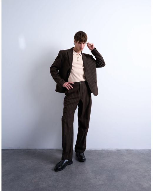 Blazer décontracté à rayures - marron Topman pour homme en coloris Brown