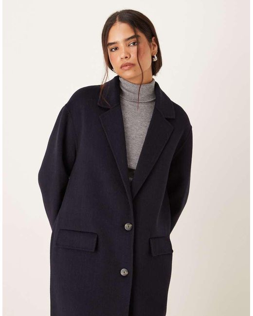 Mango Blue Wool Mix Tailored Jacket