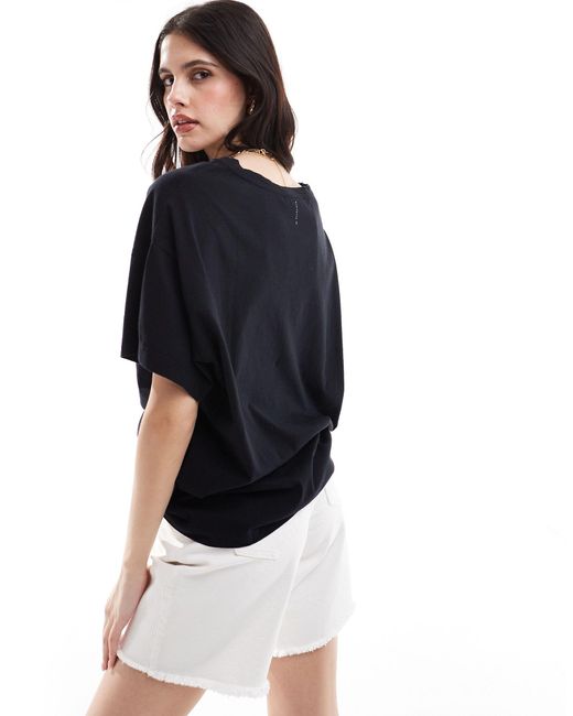 AllSaints Black – lydia – oversize-t-shirt