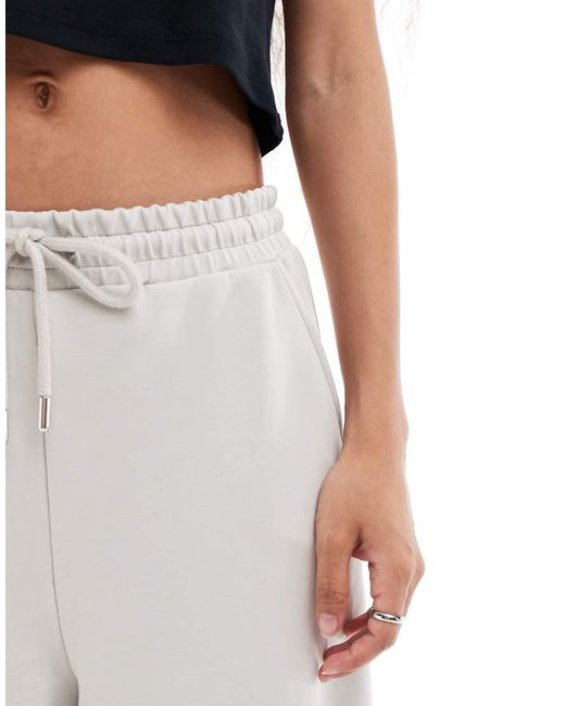 Stradivarius White Petite Soft Touch Wide Leg Jogger