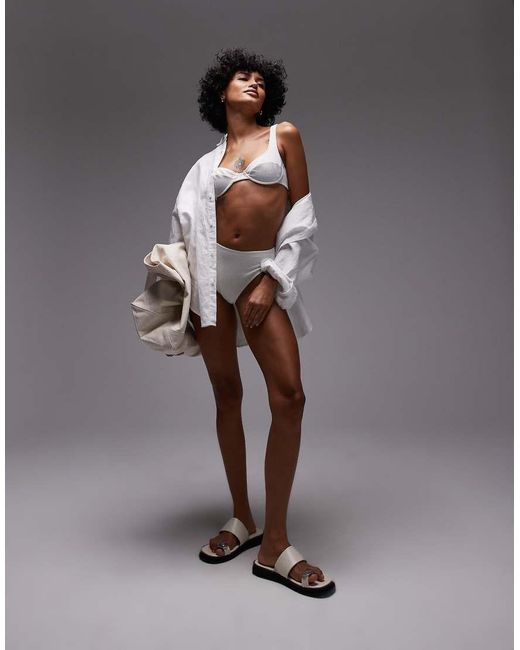 ARKET Brown Mix & Match Crinkle Bubble Bikini Bottom
