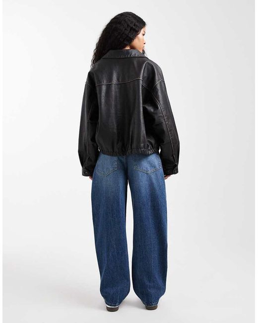 ASOS Blue Asos Design Petite Slim Barrel Leg Jeans