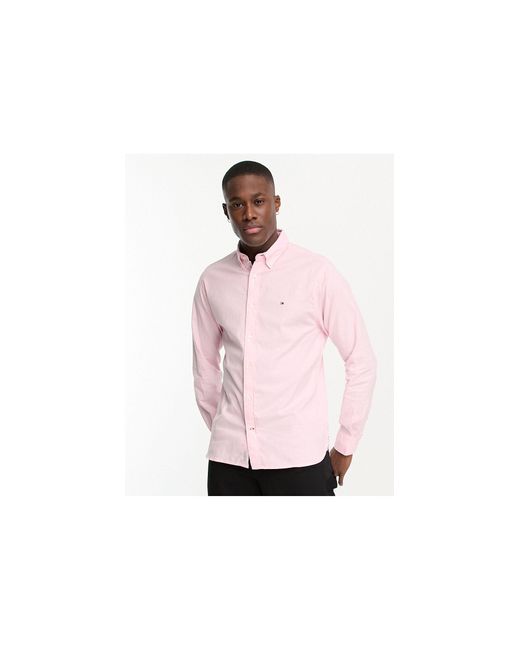 Tommy Hilfiger Pink Flag Logo Oxford Shirt for men