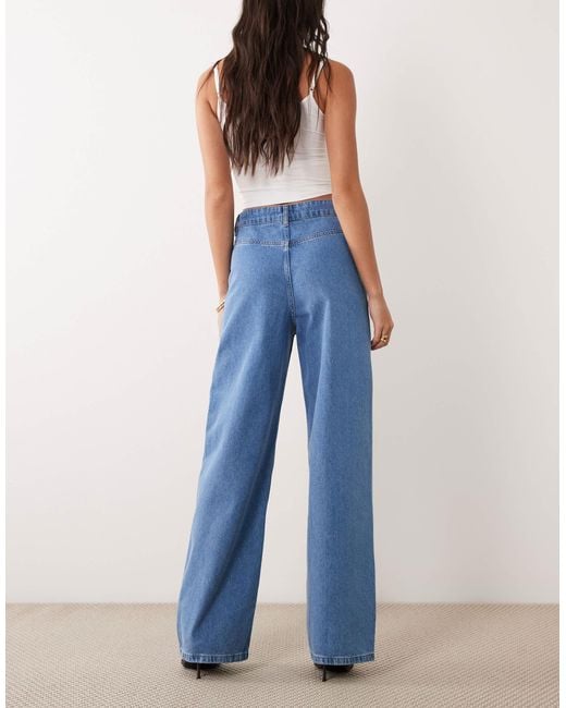 ASOS Blue Patch Pocket Straight Leg Jean