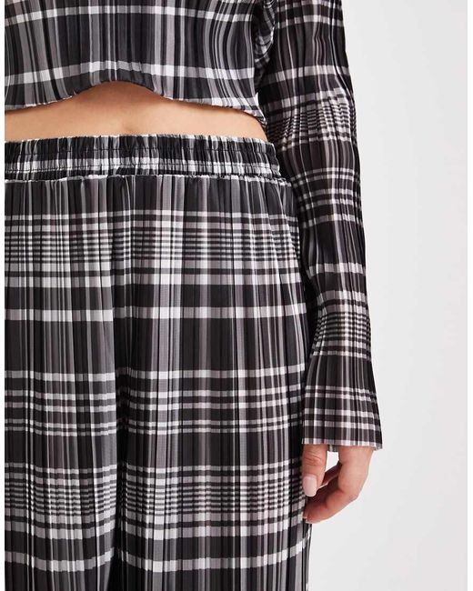 Object White Plisse Wide Leg Trouser Co-Ord