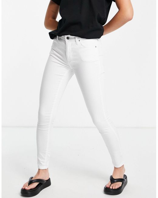 TOPSHOP Denim Leigh Jeans in White - Lyst
