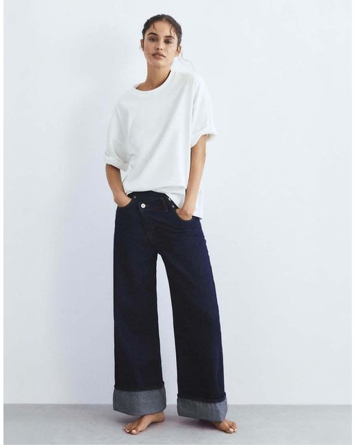 Pull&Bear White Oversize Short Sleeve T-shirt