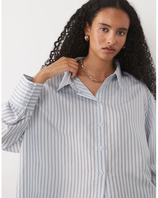 ASOS White Stripe Oversized Shirt